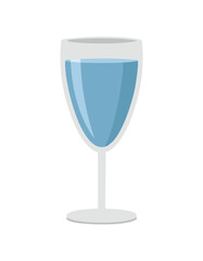 Clear blue liquid in a stemmed glass beverage