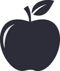 Dark apple with leaf and stem fruit food