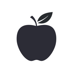 Dark apple with leaf silhouette fruit