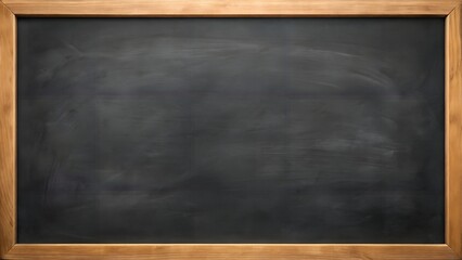 Empty blackboard with wooden frame