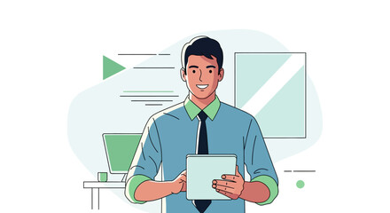 man with tablet computer