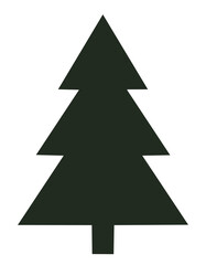 Fototapeta premium Dark green stylized evergreen tree silhouette Christmas tree