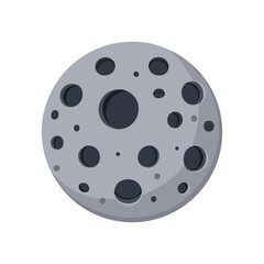 Gray celestial body with dark circular craters moon space