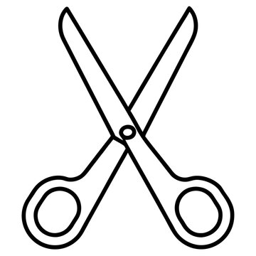 Scissor outline vector, a modern scissor icon art design, black vector of a scissor, simple scissor art, a scissor isolated