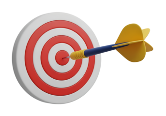 Dart hitting the bullseye symbolizing success and achieving the goal
