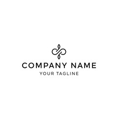 Elegant minimalist logo design featuring intertwined lines, representing growth or infinity, with company name and tagline.