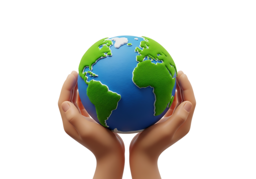 Protecting Our Planet Earth Globe Held in Gentle Hands Caring Concept