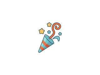 Vector illustration of a magic hat with fireworks