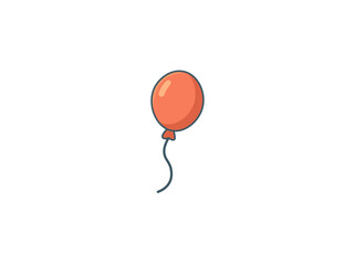 Vector illustration of cartoon balloon with string	