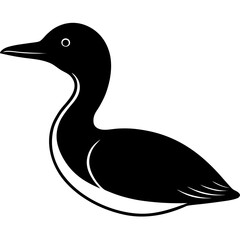 Loon bird outline vector, a modern loon bird icon art design, black vector of a loon bird, simple loon bird art, a loon bird isolated