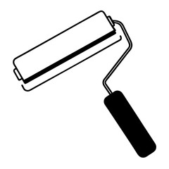 Paint roller brush outline vector, a modern paint roller brush icon art design, black vector of a paint roller brush, simple paint roller brush art, a paint roller brush isolated