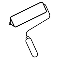 Paint roller brush outline vector, a modern paint roller brush icon art design, black vector of a paint roller brush, simple paint roller brush art, a paint roller brush isolated
