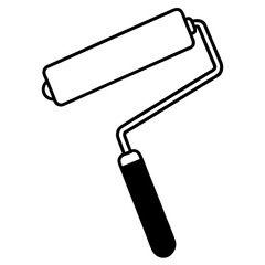 Paint roller brush outline vector, a modern paint roller brush icon art design, black vector of a paint roller brush, simple paint roller brush art, a paint roller brush isolated