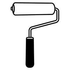 Paint roller brush outline vector, a modern paint roller brush icon art design, black vector of a paint roller brush, simple paint roller brush art, a paint roller brush isolated