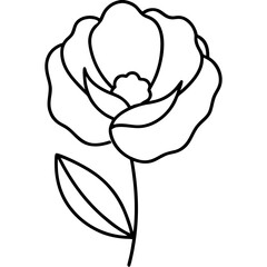Flower outline vector, a modern flower icon art design, black vector of a flower, simple flower art, a flower isolated