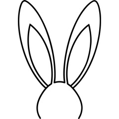 Bunny ears vector, a modern bunny ears icon art design, black vector of a bunny ears outline, simple bunny ears art, a set of bunny ears icons isolated