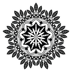 Mandala art decorative circular floral pattern design isolated vector illustration
