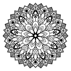 Mandala art decorative circular floral pattern design isolated vector illustration