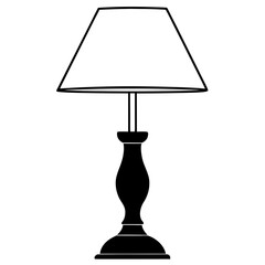 Obraz premium Desk lamp vector, a modern desk lamp icon art design, black vector of a desk lamp outline, simple desk lamp art, a set of desk lamp icons isolated