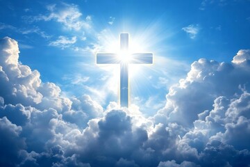 Cross patterned in clouds