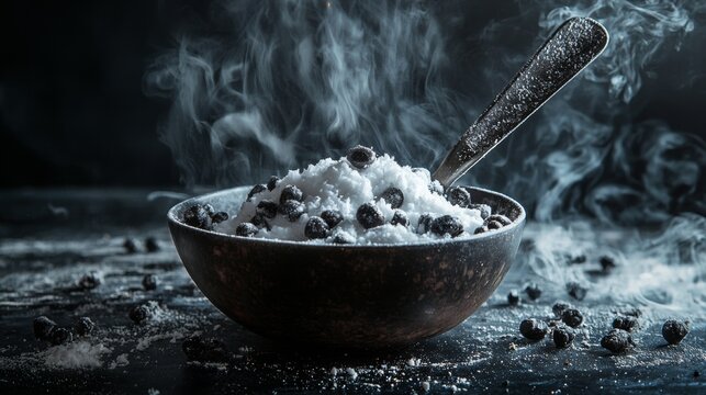 Powder in bowl lifestyle decorative inspiration modern artistic photography composition stylish arrangement design concept