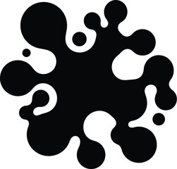 Fototapeta premium A black and illustration of a splash, representing fluidity, movement, and organic form in a minimalist and dynamic design