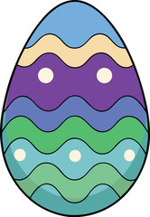 Colorful Wavy Pattern Easter Egg Illustration holiday