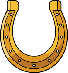 Golden Horseshoe with Nail Holes lucky luck