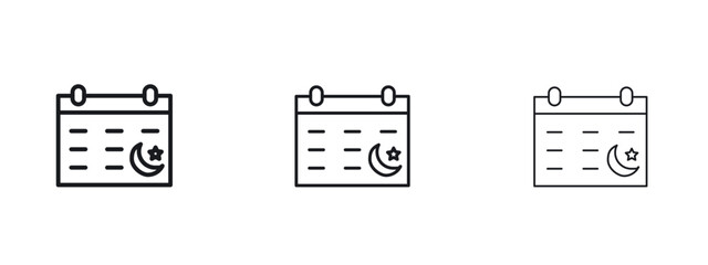 Islamic calendar icon logo vector template. Simple style icons