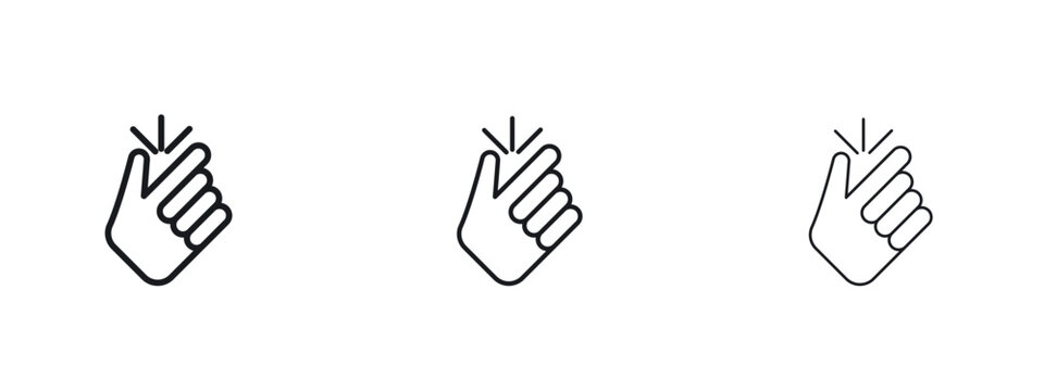 Finger snapping icon logo vector template. Simple style icons