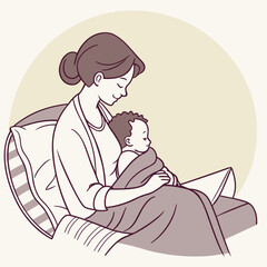 Obraz premium mother and baby