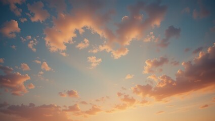 Beautiful Sunset Sky with Colorful Clouds and Tranquil Atmosphere