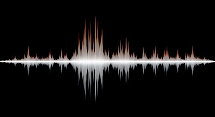 Audio waveform on black background illustration