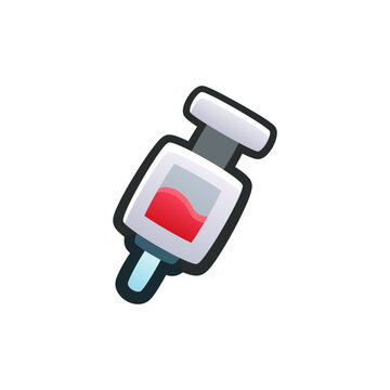 Isolated flat 3d Thermometer icon for game, interface, sticker, app. The sign in a cartoon style for match 3, arcade, rpg. The temperature device sprite for craft element in hyper casual mobile game.