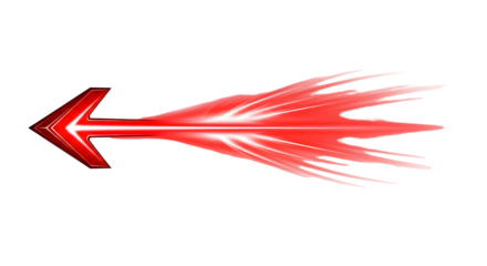 Red Glowing Arrow Trail: Dynamic Motion Graphic Element