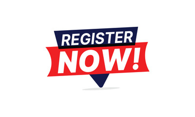 Register now button banner vector design