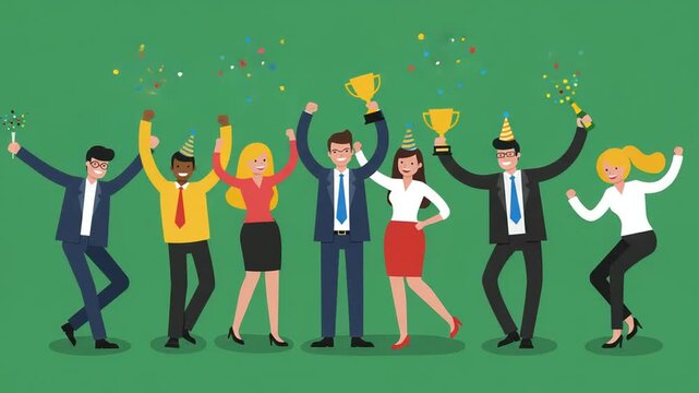 Celebrating success diverse team