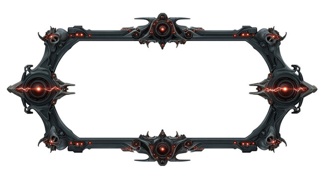 Dark fantasy bone frame with ornate design for creative decoration and art display