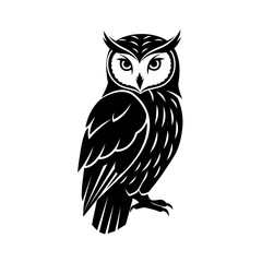 Black and White Owl Silhouette