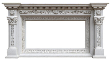 Obraz premium Elegant carved marble frame with ornate border for art and interior design