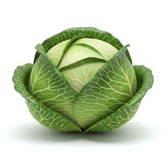 Obraz premium Fresh Green Cabbage: Close-Up Studio Shot