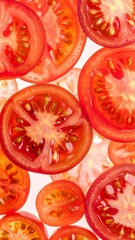 Vibrant Red Tomato Slices Background Image for Wellness.