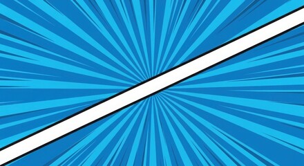 Dynamic blue radial burst with diagonal white stripe