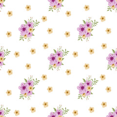 pink flower frame watercolor illustration 