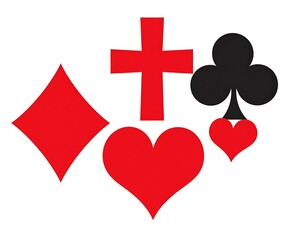 Playing card suits arranged