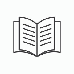 open book icon stroke liner version on white background