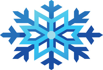 Illustration of a blue snowflake isolated on white background, a symbol of winter and the holiday season
