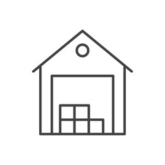 Warehouse icon stroke liner version on white background
