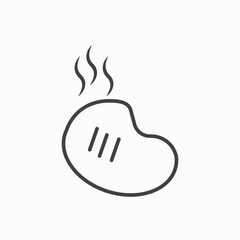 Steak icon stroke liner version on white background
