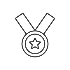 Sports medal icon stroke liner version on white background